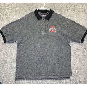 Ohio State State Polo Shirt Adult XL Black Grey Athletic Rugby Mens JanSport